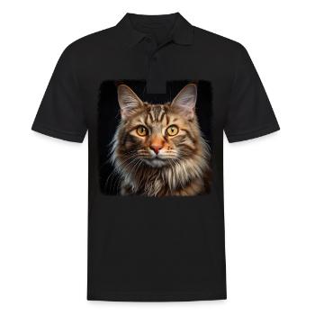 Cat Cats American Bobtail - Men's Polo Shirt - black - Front - Kai (181cm)