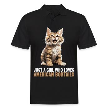 Cat Cats American Bobtail - Men's Polo Shirt - black - Front - Kai (181cm)