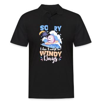 Kite Surfing Don't Work On Windy Days - Men's Polo Shirt - black - Front - Kai (181cm)