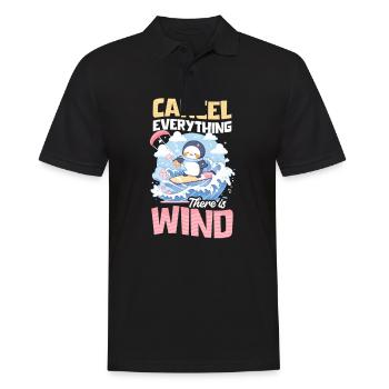 Kite Surf Annuler Tout Il y a du Vent - Polo Homme - noir - Devant - Kai (181cm)