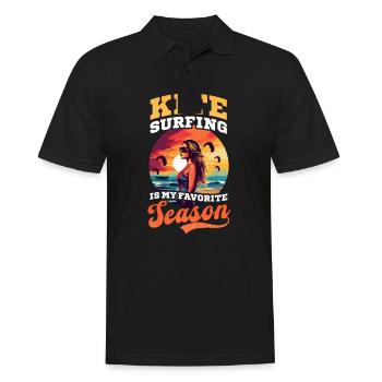 Kitesurfen Kitesurfen ist meine Jahreszeit - Männer Poloshirt - Schwarz - Vorne - Kai (181cm)
