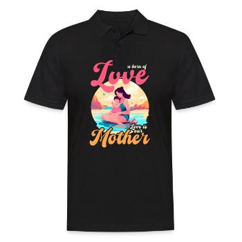 Mothers Day Born Of Love Mother - Men's Polo Shirt - black - Front - Kai (181cm)