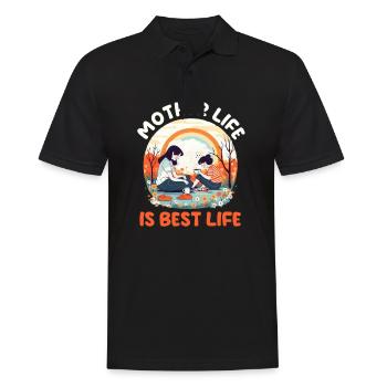 Mothers Day Mother Life Is Best - Men's Polo Shirt - black - Front - Kai (181cm)