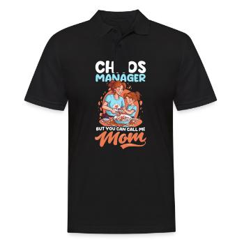 Muttertags-Chaos-Manager, den Sie Mama nennen können - Männer Poloshirt - Schwarz - Vorne - Kai (181cm)