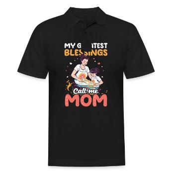 Mothers Day Greatest Blessing Calls Me Mom - Men's Polo Shirt - black - Front - Kai (181cm)