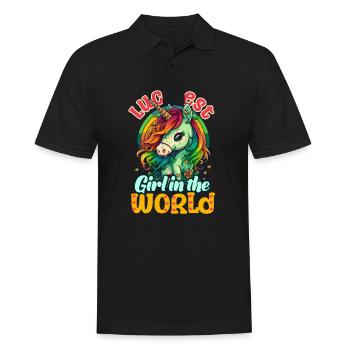 Irisches Einhorn St. Patricks Glücklichstes Mädchen Welt - Männer Poloshirt - Schwarz - Vorne - Kai (181cm)