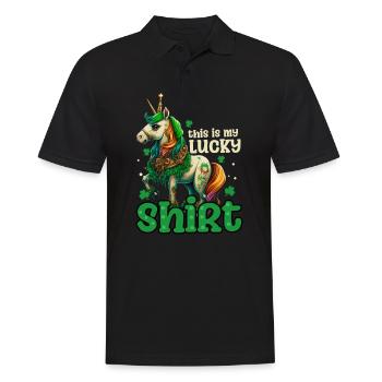 Licorne irlandaise St Patricks porte-bonheur tenue - Polo Homme - noir - Devant - Kai (181cm)