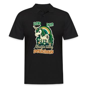 Irish Unicorn St Patricks Lepricorn Delicious - Men's Polo Shirt - black - Front - Kai (181cm)
