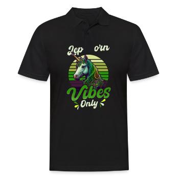 Irisches Einhorn St Patricks Lepricorn Nur Vibes - Männer Poloshirt - Schwarz - Vorne - Kai (181cm)