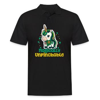 Irish Unicorn St Patricks Magically Unpinchable - Men's Polo Shirt - black - Front - Kai (181cm)