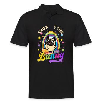 Christian Easter Show Me The Bunny Pug - Men's Polo Shirt - black - Front - Kai (181cm)