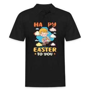 Christlicher Osterjunge Frohe Ostern - Männer Poloshirt - Schwarz - Vorne - Kai (181cm)