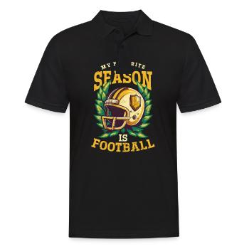 Die Lieblingsjahreszeit der Fußballliebhaber ist der Fußball - Männer Poloshirt - Schwarz - Vorne - Kai (181cm)