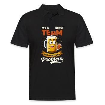 Fußballliebhaber Mein Team Fußballproblem - Männer Poloshirt - Schwarz - Vorne - Kai (181cm)