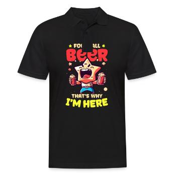 Fußballliebhaber Fußballbier Warum hier - Männer Poloshirt - Schwarz - Vorne - Kai (181cm)