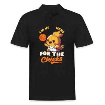Basketball-Ostern hier für Küken - Männer Poloshirt - Schwarz - Vorne - Kai (181cm)