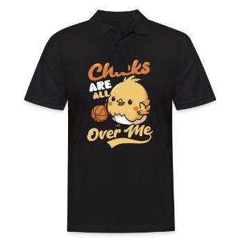 Basketball-Osterküken überall auf mir - Männer Poloshirt - Schwarz - Vorne - Kai (181cm)