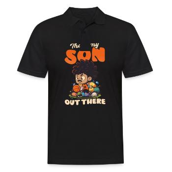 Basket-ball Pâques mon fils là-bas maman papa - Polo Homme - noir - Devant - Kai (181cm)