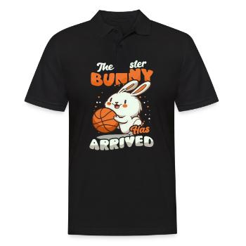 Basketball Osterhase ist da - Männer Poloshirt - Schwarz - Vorne - Kai (181cm)
