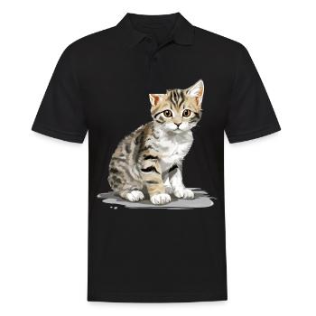 Chat Chats American Wirehair - Polo Homme - noir - Devant - Kai (181cm)