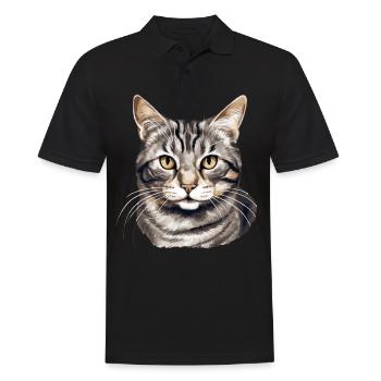 Chat Chats American Wirehair - Polo Homme - noir - Devant - Kai (181cm)