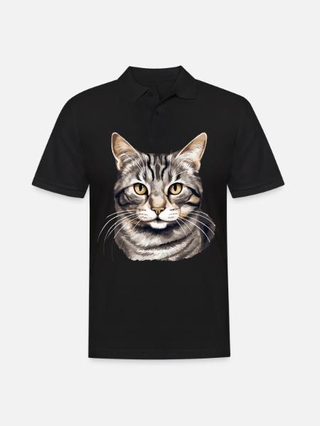 Cat Cats American Wirehair - Men's Polo Shirt - black