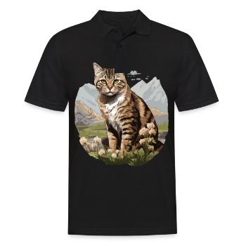 Chat Chats American Wirehair - Polo Homme - noir - Devant - Kai (181cm)