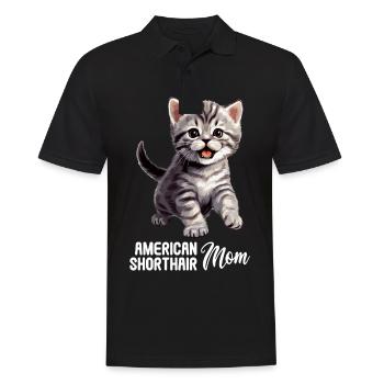 Chat Chats American Shorthair - Polo Homme - noir - Devant - Kai (181cm)