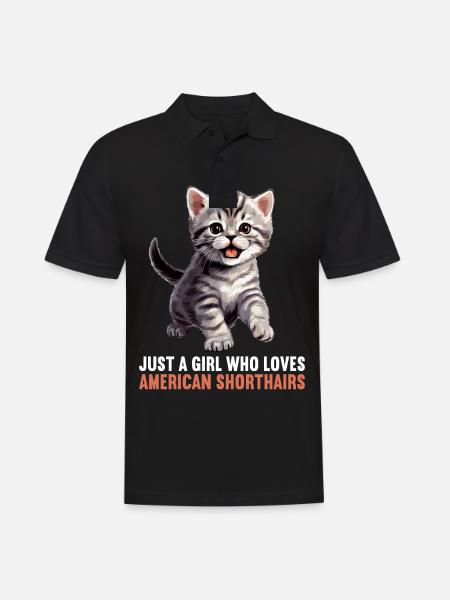 Cat Cats American Shorthair - Men's Polo Shirt - black