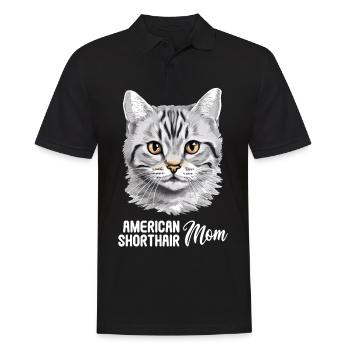 Chat Chats American Shorthair - Polo Homme - noir - Devant - Kai (181cm)