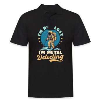 Metalldetektor nicht verloren Im Detektor Astronaut - Männer Poloshirt - Schwarz - Vorne - Kai (181cm)