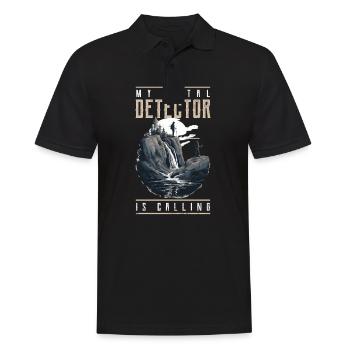 Metal Detecting My Detector Calls - Men's Polo Shirt - black - Front - Kai (181cm)