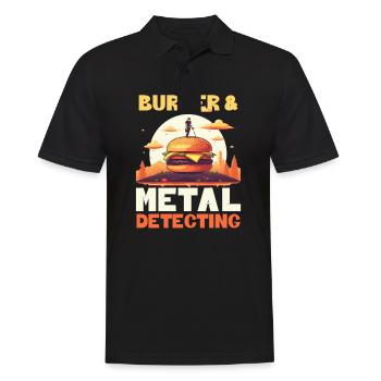 Metal Detecting Burger And Detecting - Men's Polo Shirt - black - Front - Kai (181cm)