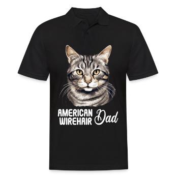 Cat Cats American Wirehair - Men's Polo Shirt - black - Front - Kai (181cm)