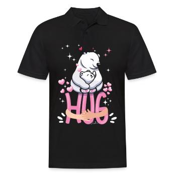 Funny - Cuddle Funny Bear - Men's Polo Shirt - black - Front - Kai (181cm)