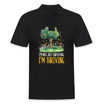 Stroke Survivor Not Just Surviving Thriving - Men's Polo Shirt - black - Front - Kai (181cm)