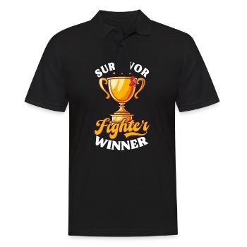 Stroke Survivor Survivor Fighter Gewinner - Männer Poloshirt - Schwarz - Vorne - Kai (181cm)