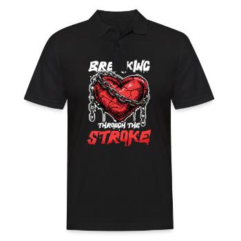 Stroke Survivor Breaking Through The Stroke - Men's Polo Shirt - black - Front - Kai (181cm)