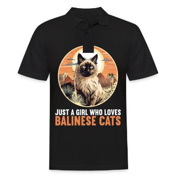 Chat balinais Balinesenkatze - Polo Homme - noir - Devant - Kai (181cm)