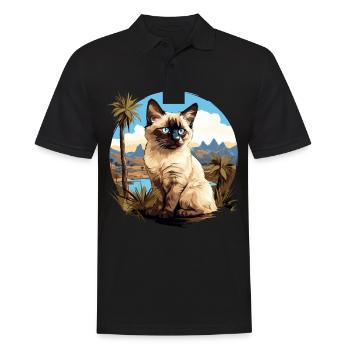 Chat balinais Balinesenkatze - Polo Homme - noir - Devant - Kai (181cm)