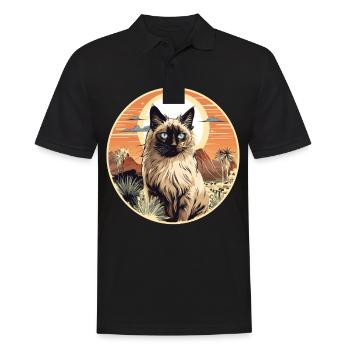 Chat balinais Balinesenkatze - Polo Homme - noir - Devant - Kai (181cm)