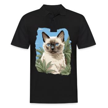 Chat balinais Balinesenkatze - Polo Homme - noir - Devant - Kai (181cm)