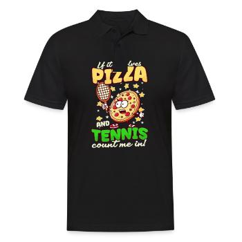 Tennisspieler Pizza Tennis - Männer Poloshirt - Schwarz - Vorne - Kai (181cm)