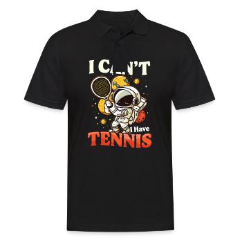 Tennisspieler kann kein Tennis haben - Männer Poloshirt - Schwarz - Vorne - Kai (181cm)