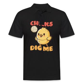 Volleyball Easter Chicks Dig Me - Men's Polo Shirt - black - Front - Kai (181cm)