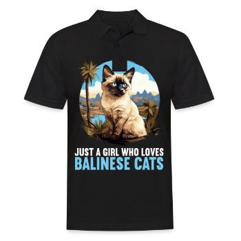 Chat balinais Balinesenkatze - Polo Homme - noir - Devant - Kai (181cm)