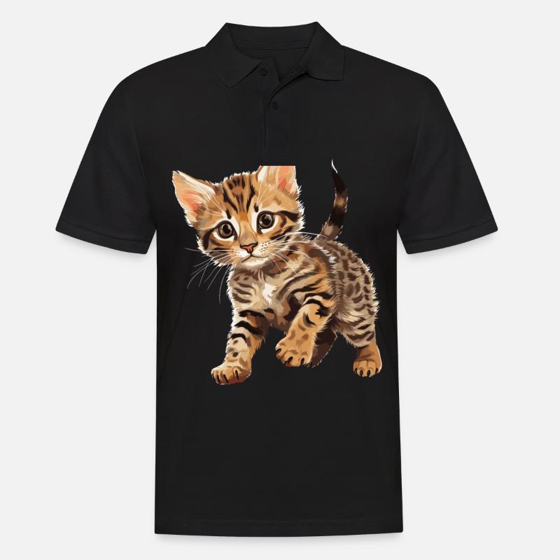Bengal Cat Bengalkatze - Männer Poloshirt - Schwarz