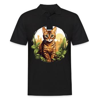 Bengal Cat Bengalkatze - Männer Poloshirt - Schwarz - Vorne - Kai (181cm)