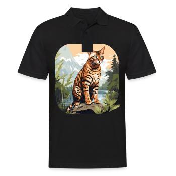 Bengal Cat Bengalkatze - Männer Poloshirt - Schwarz - Vorne - Kai (181cm)