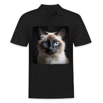 Chat balinais Balinesenkatze - Polo Homme - noir - Devant - Kai (181cm)